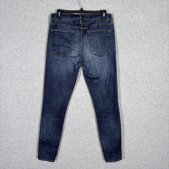 Frame Jeans Size 31 Le High Skinny Ankle Stretch Dark Distressed Harvard USA - Picture 8 of 13